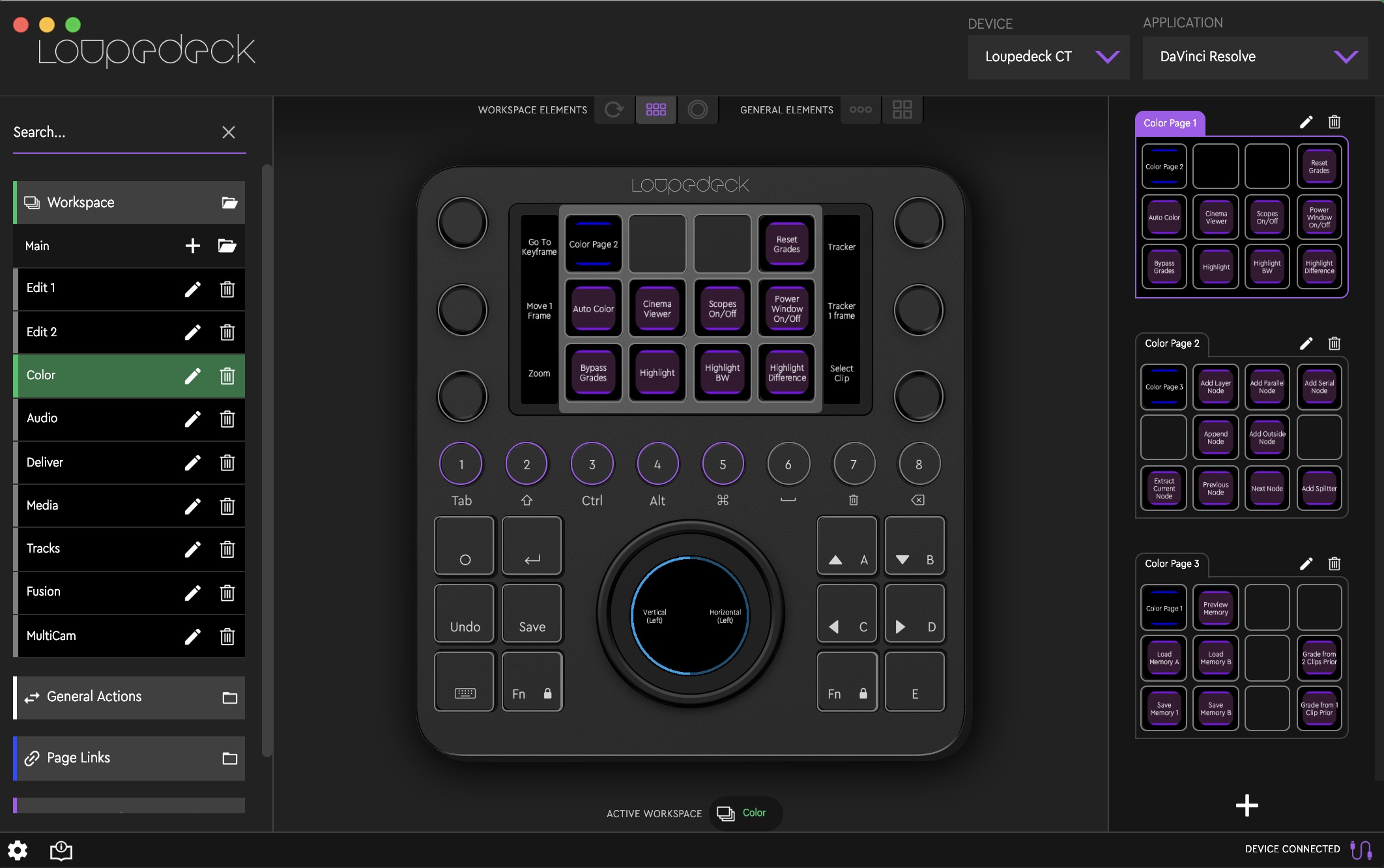 loupedeck-resolve-color