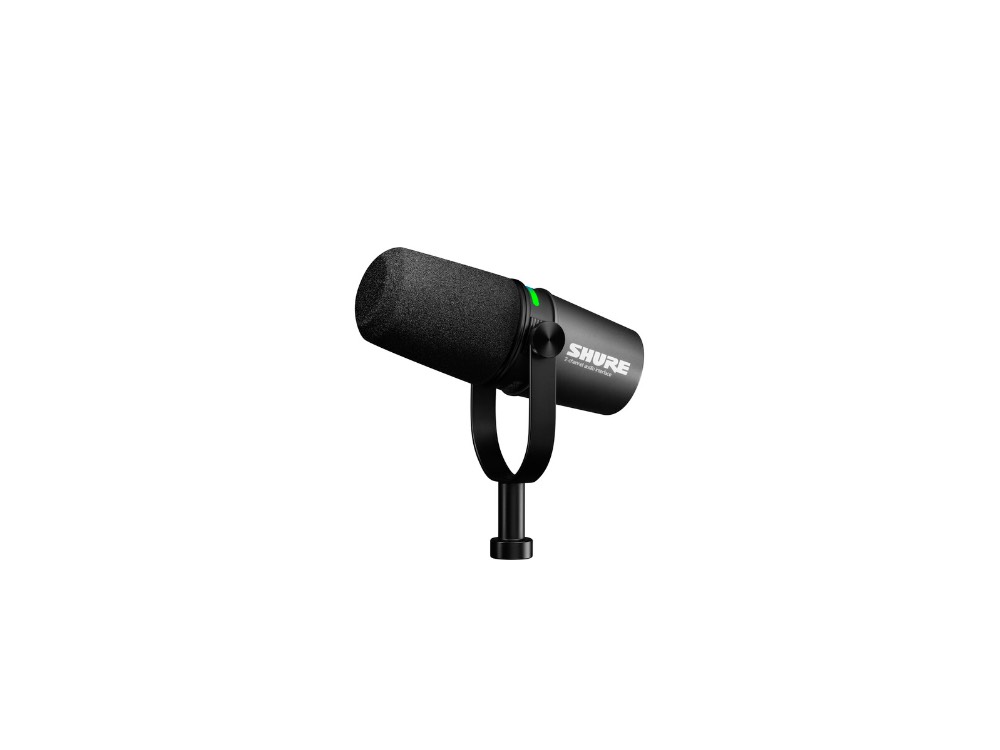 Shure MV7i microphone w/built-in interface for an external source, SmartGate or multitrack recording via MOTIV Mix 5
