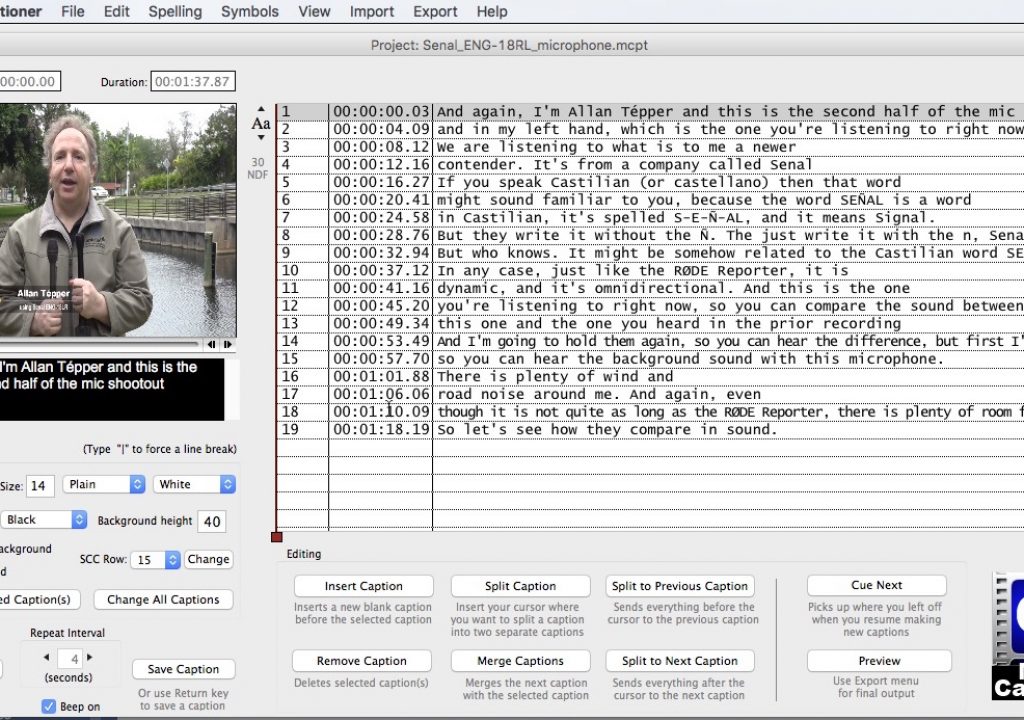 Review: MovieCaptioner for Mac creates all type of subtitles and closed captions 1