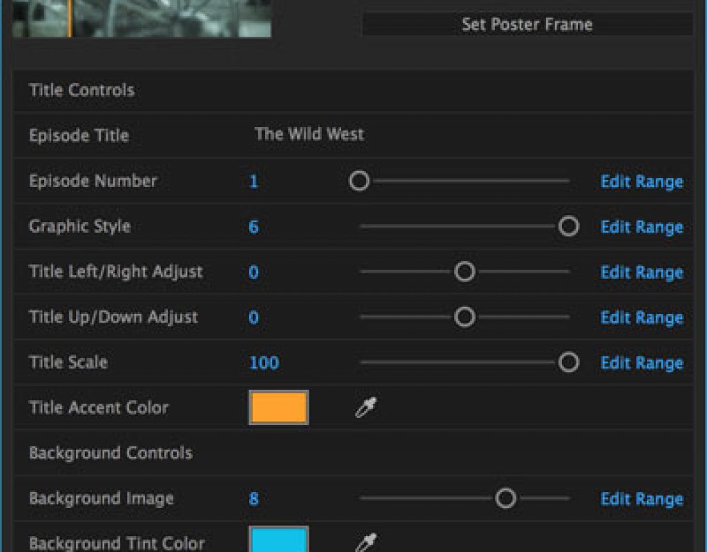 After Effects Essential Graphics panel