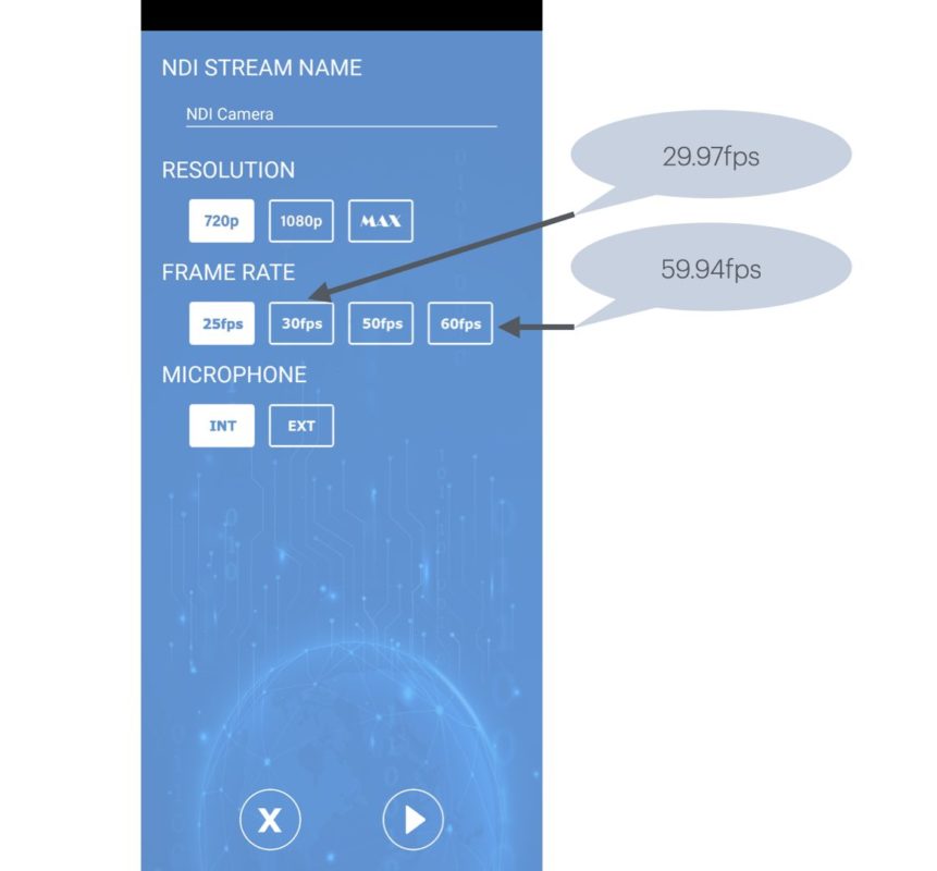 NDI Camera app adds missing 25fps, 50fps and more 3