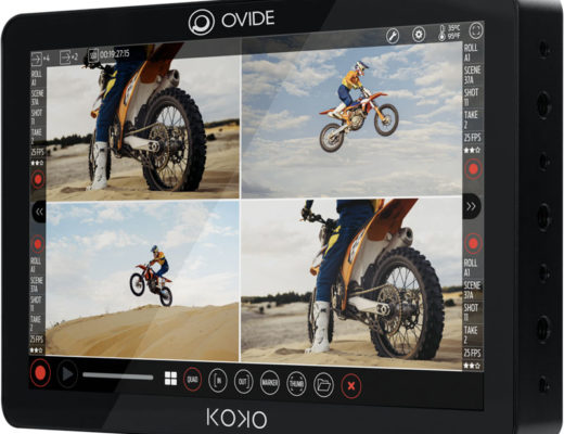 A monitor-recorder about ten by eight inches, with a ten-inch screen, buttons, and a black anodised aluminium shell.