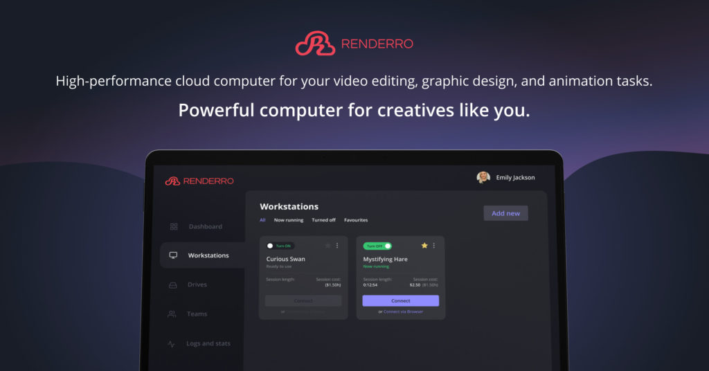 Renderro - powerful cloud computer for your post-production and creative tasks 7