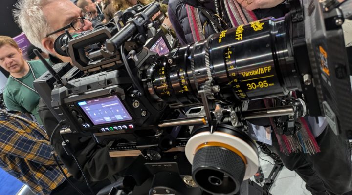 Crowds gather around a high end cinema camera set up at the 2025 BSC Exoo