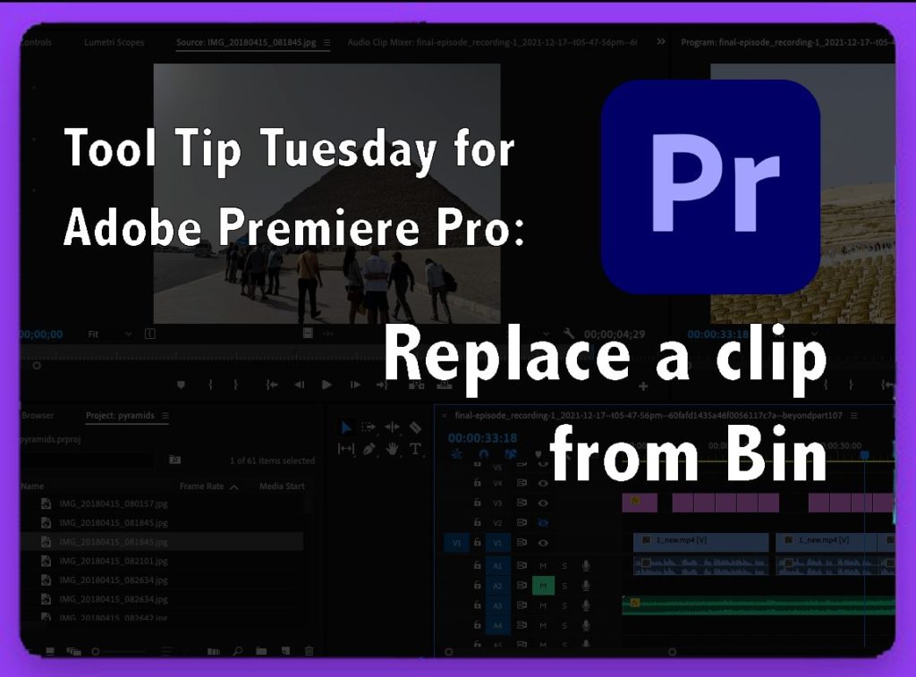 Tool Tip Tuesday for Adobe Premiere Pro: Replace from Bin 7