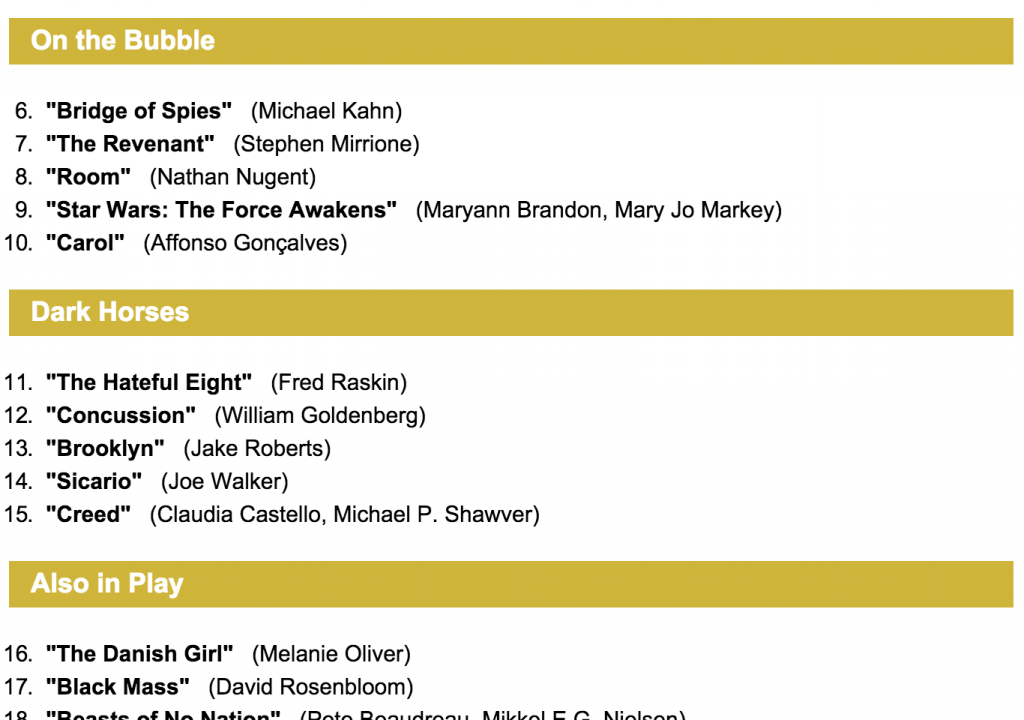 VARIETY BEST EDITING OSCAR PREDICTIONS - Your opinion? 1