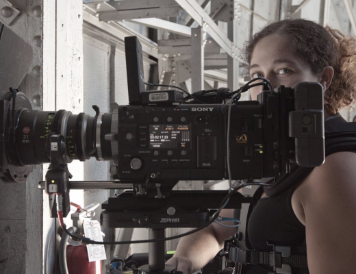 Jess with a steadicam rig