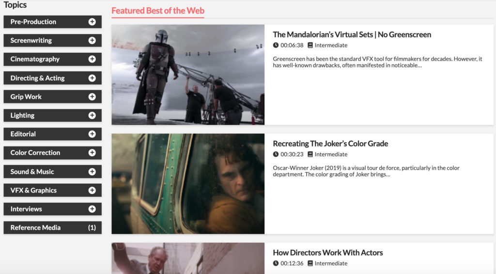Moviola.com’s Best of the Web: A curated library of the best filmmaking tutorials, tips and tricks 1