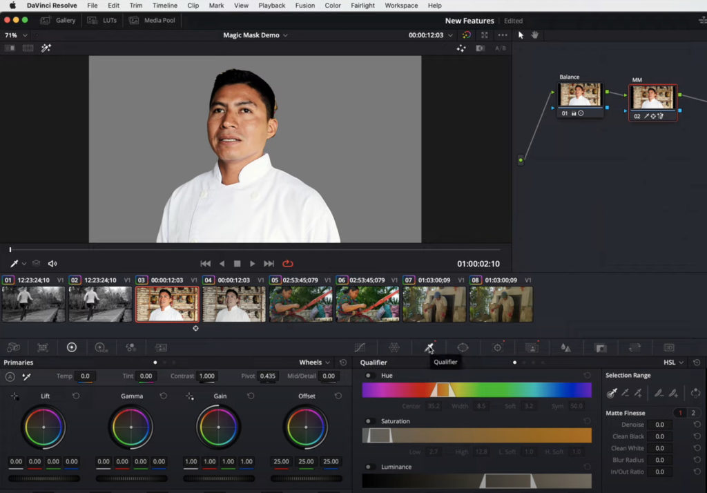 Using Magic Mask & Qualifiers in Resolve 17 1