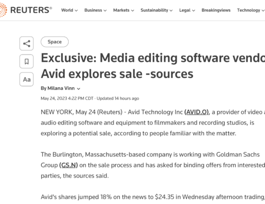 Report: Avid explores a sale of the company 2