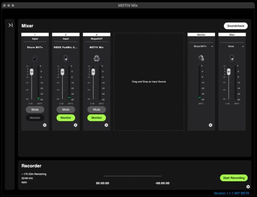 Shure Motiv Mix software mixer recorder: Challenger to RØDE Connect? 5