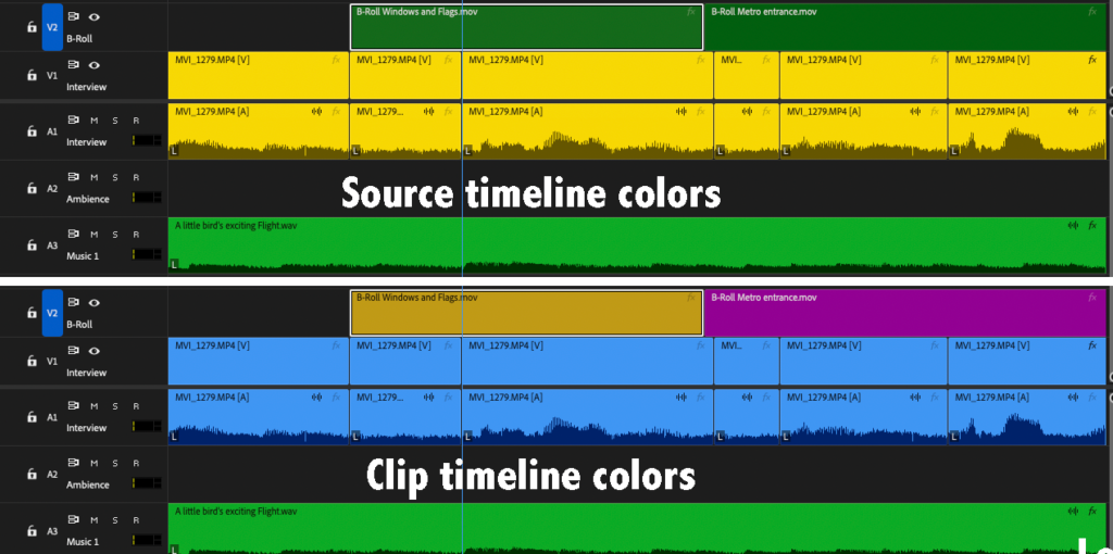 Tool Tip Tuesday for Adobe Premiere Pro: Source vs Timeline Labels 1
