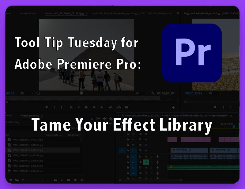 Tool Tip Tuesday for Adobe Premiere Pro: Tame Your Effects Library 1
