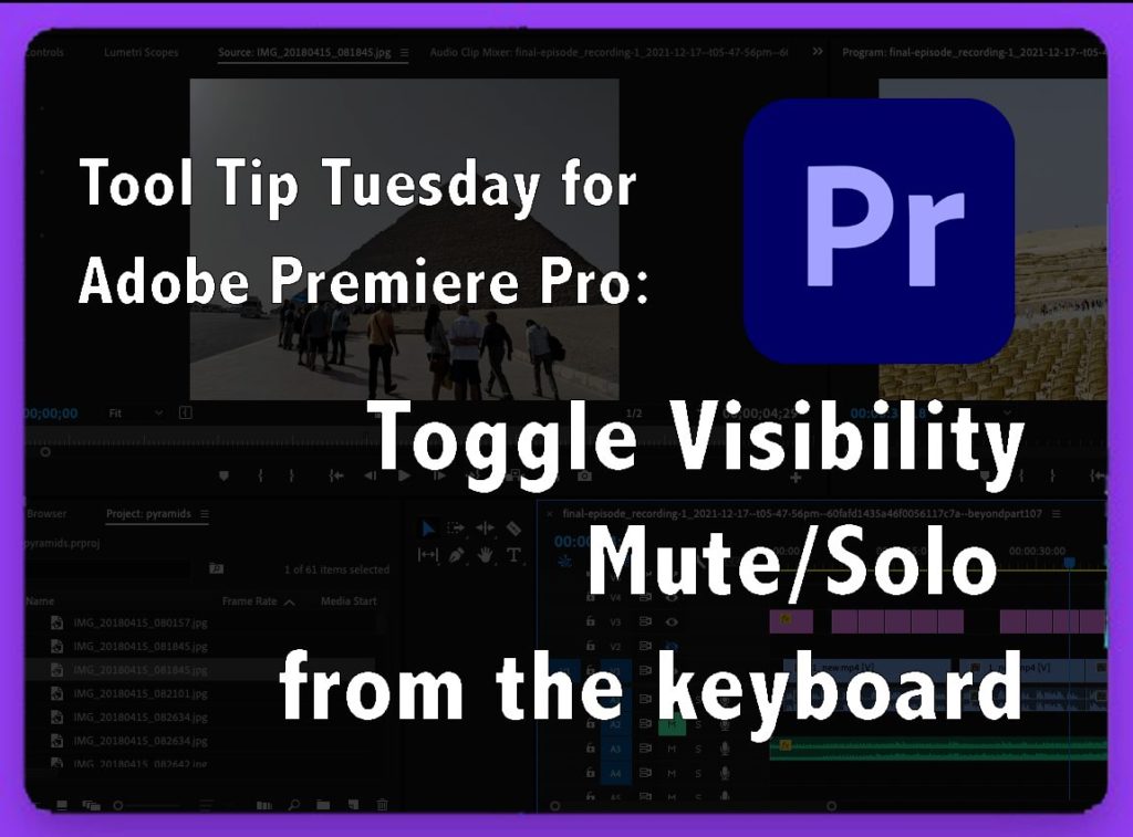 Tool Tip Tuesday for Adobe Premiere Pro: Toggle Visibility/Mute/Solo from the keyboard 1