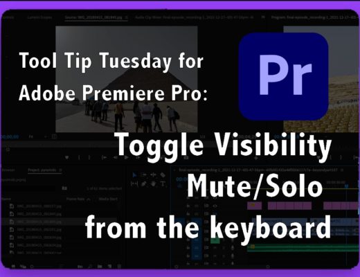 Tool Tip Tuesday for Adobe Premiere Pro: Toggle Visibility/Mute/Solo from the keyboard 23