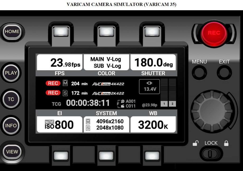 Varicam menu simulator now available 1