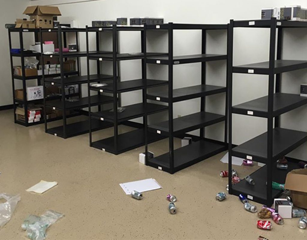 Only a few boxes remain on the shelves at Veydra