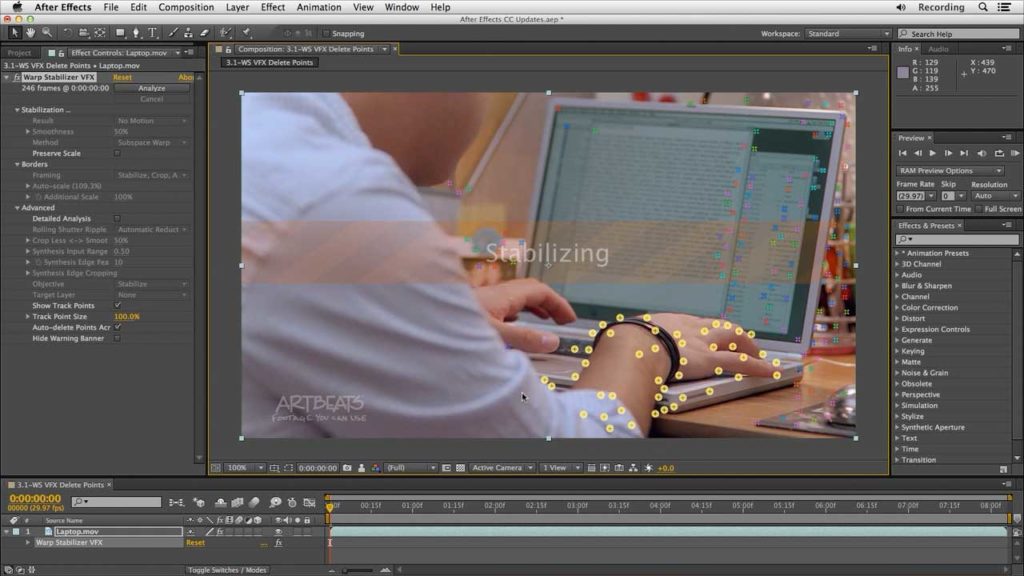 After Effects Warp Stabilizer VFX