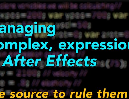 Managing complex expressions in After Effects 8