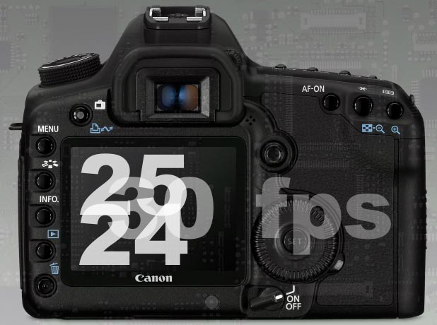 Canon 5D Mark II + 2010 = 24, 25 fps 3
