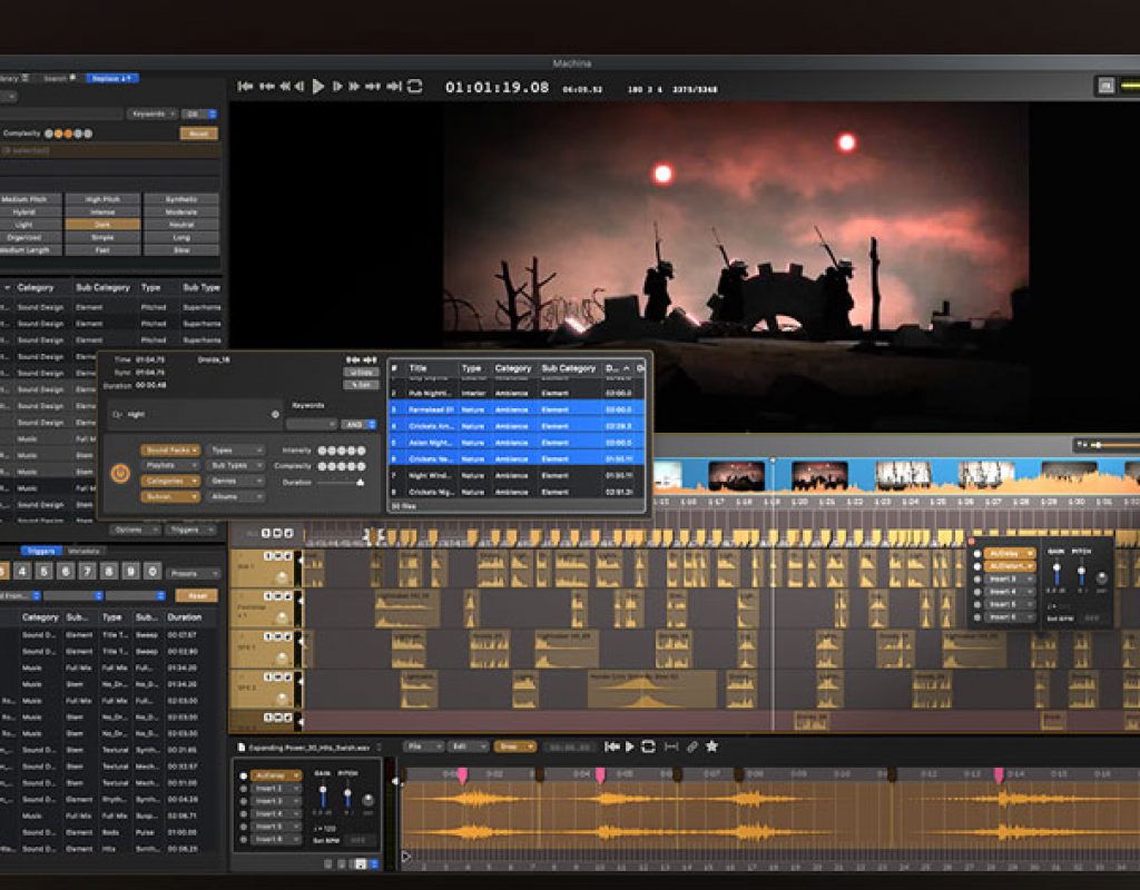 Audio Design Desk: real-time audio to video sound editing using AI