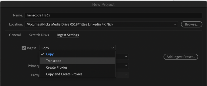 Premiere Pro Hot Topics: Sorting out slow playback for H264 and H265 and transcoding on import 5