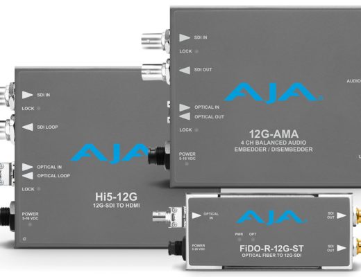 New AJA 12G-SDI Mini-Converters transfer 12G-SDI over long distance