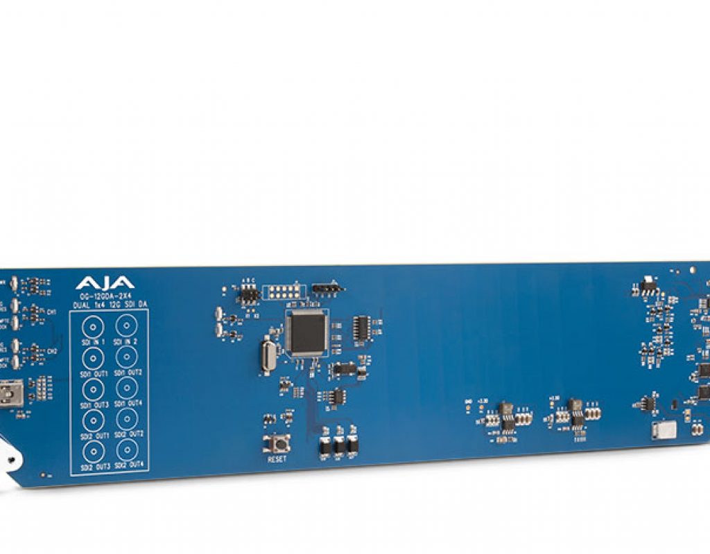 AJA shows OG-12GDA-2x4, an openGear 12G-SDI distribution amplifier 1