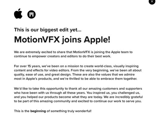 Apple acquires MotionVFX 43