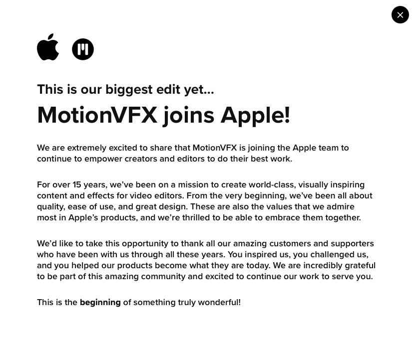 Apple acquires MotionVFX 3
