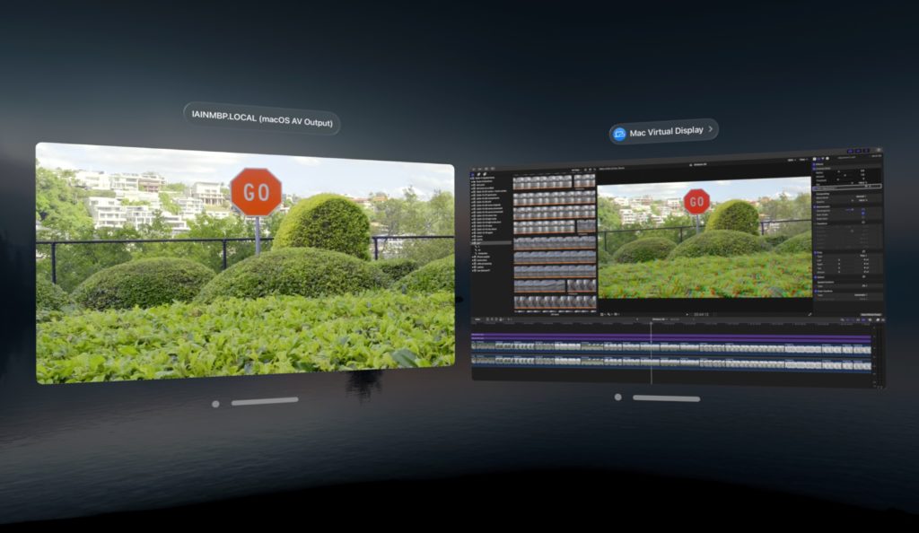 Live 3D Stereoscopic editing in Apple Vision Pro 1