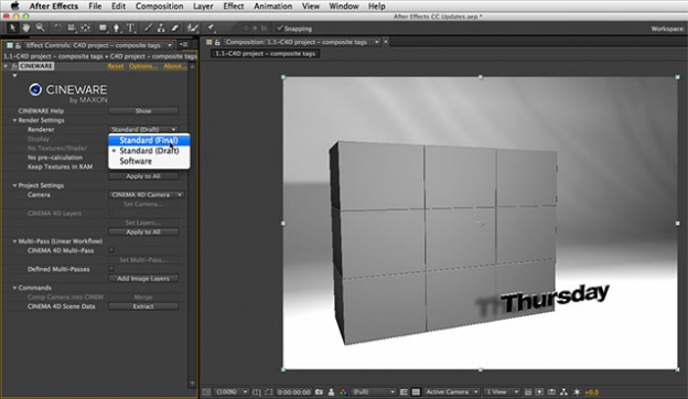 MAXON CINEMA 4D Integration in After Effects CC 1