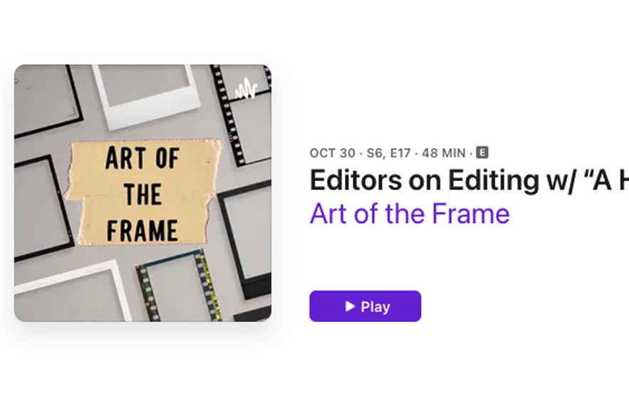 Art of the Frame Podcast: Editors on Editing with Kirk Baxter 1