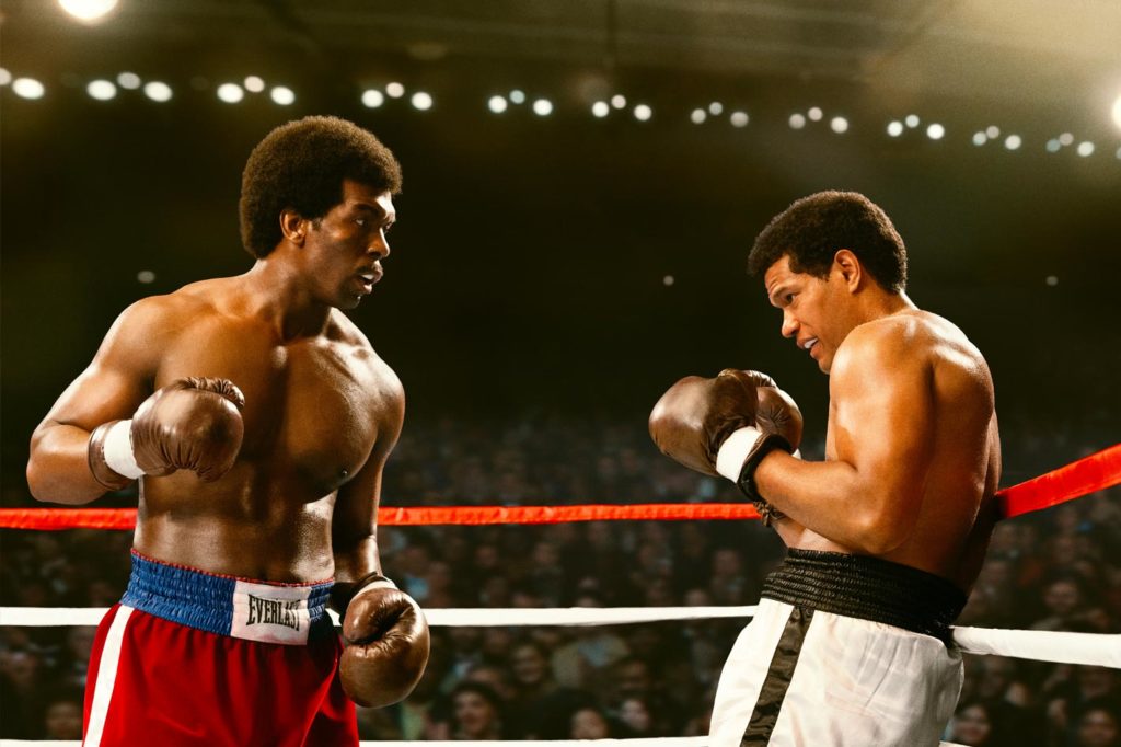 Crowds for “Big George Foreman” created in DaVinci Resolve