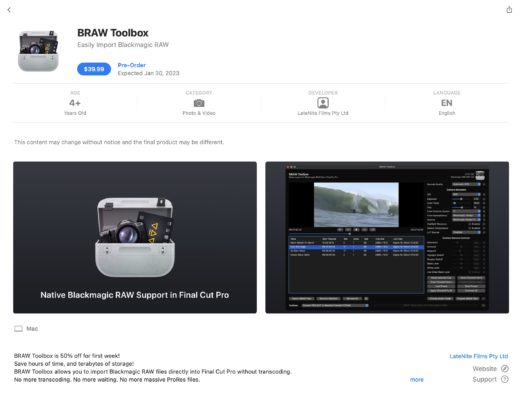 Edit BRAW files in Final Cut Pro with BRAW Toolbox 39