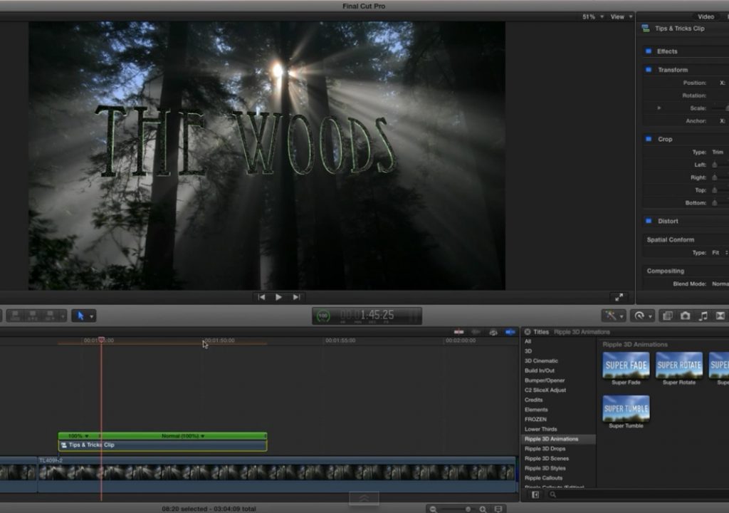 3D Title Animation Tips for Final Cut Pro X 1