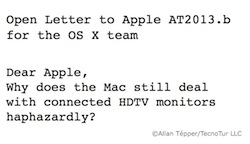 Why does the Mac still deal with connected HDTV monitors haphazardly? 1