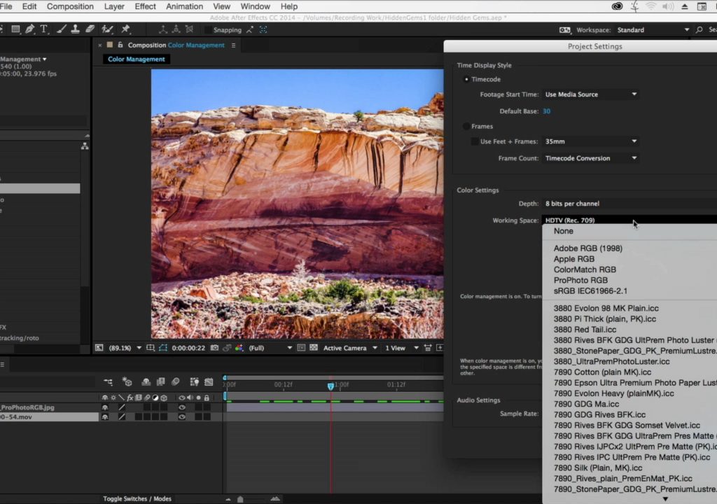 After Effects Hidden Gems: Color Working Space 1