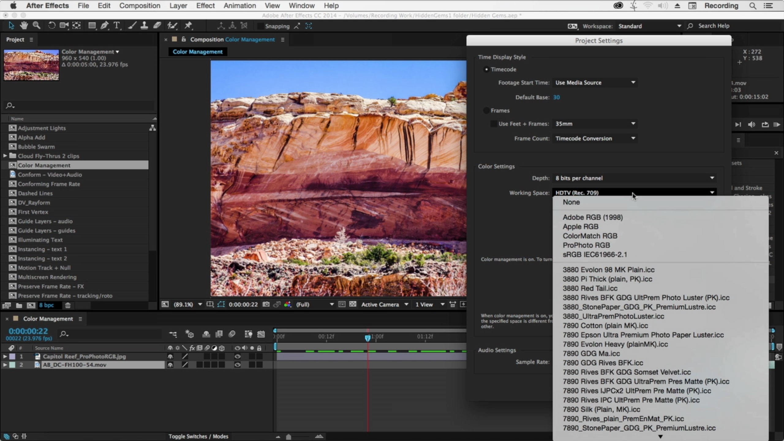 After Effects Hidden Gems: Color Working Space 8