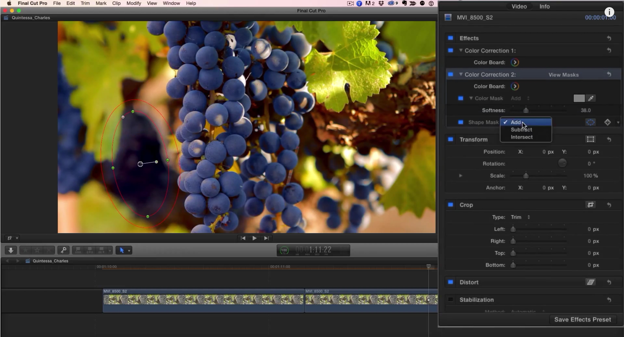 Punching Up a Shot in Final Cut Pro X 6