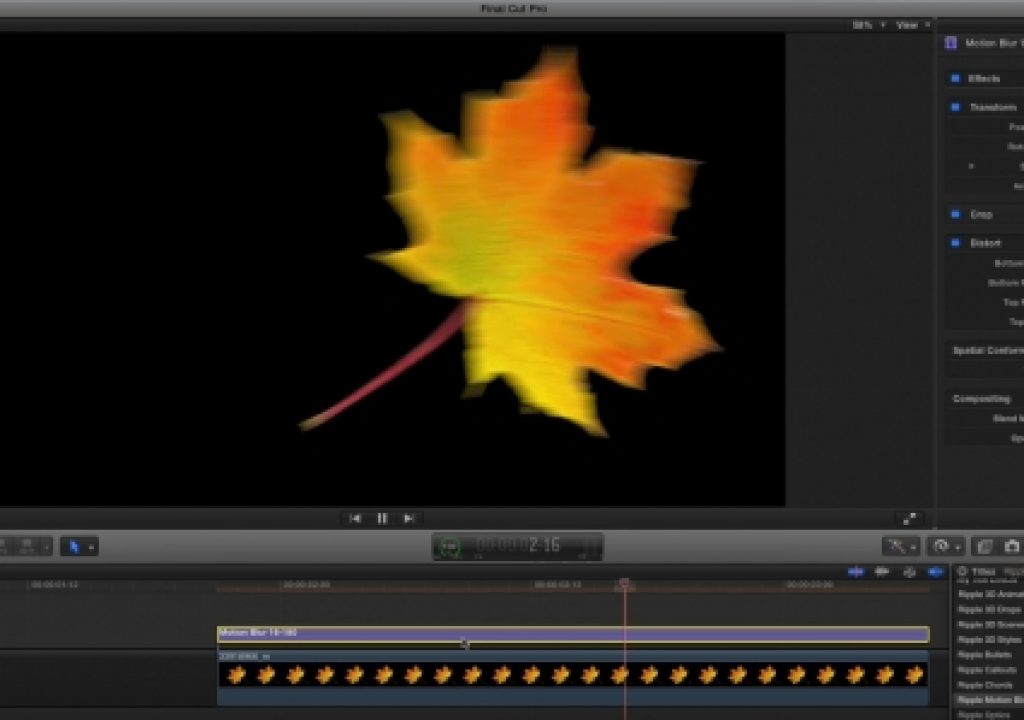 Motion blur in Final Cut Pro X - via Motion 1