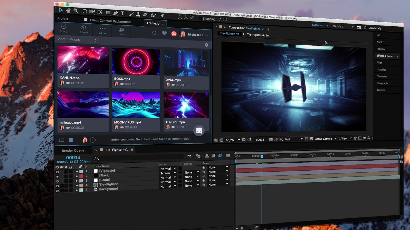 Frame.io launched a panel for Adobe After Effects 5