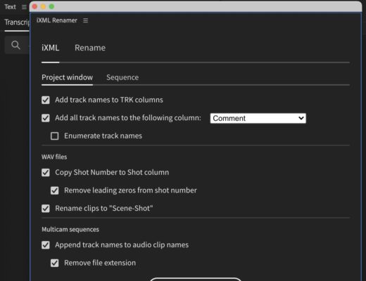 A new extension finally makes iXML metadata useful in Adobe Premiere Pro 38