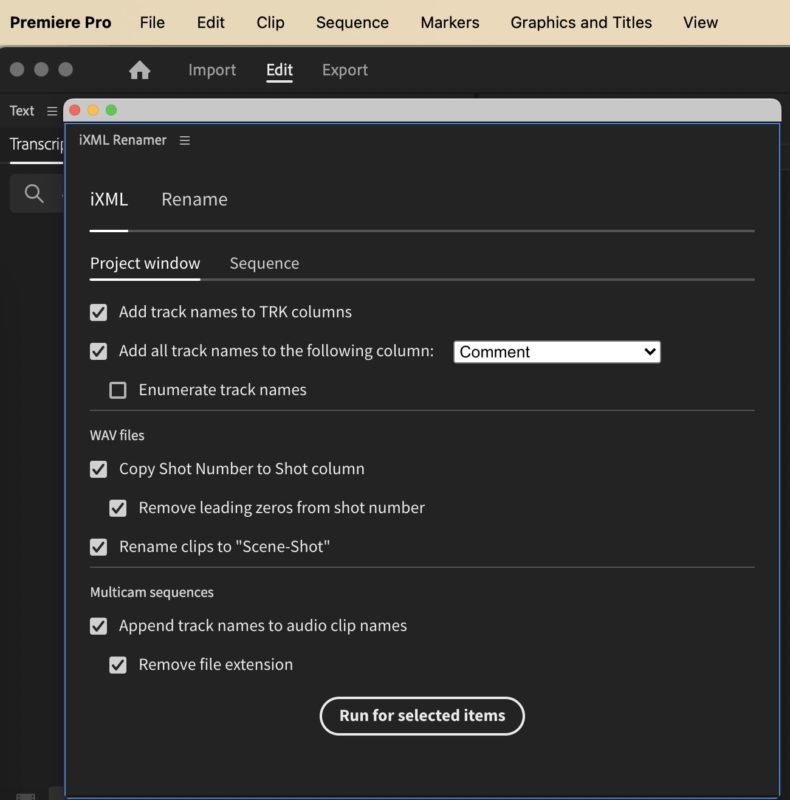 A new extension finally makes iXML metadata useful in Adobe Premiere Pro 1