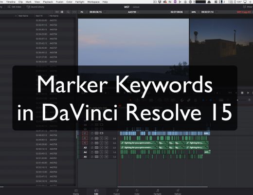 Marker Keywords in DaVinci Resolve 15 1