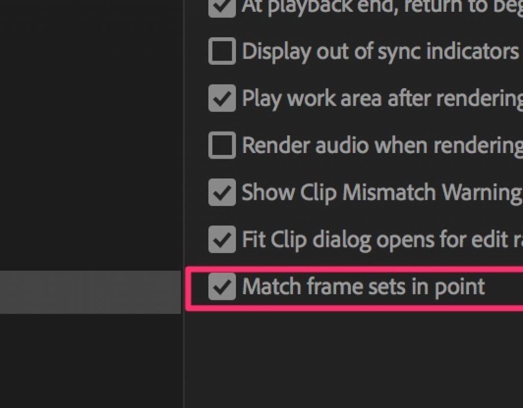Adobe Premiere Pro match frame