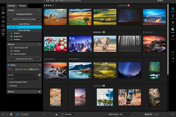 Video browsing and organizing in Photo RAW 2018