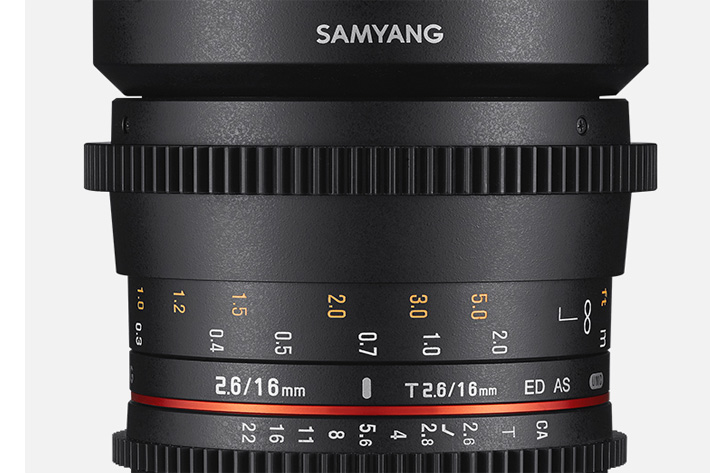 Samyang: new Cine 16mm T2.6 for full frame sensors