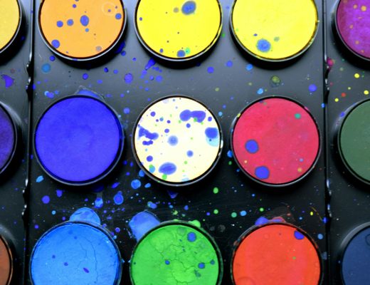 Tray of watercolour paints