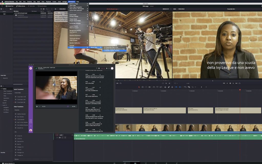Simon Says: seamless integration with DaVinci Resolve
